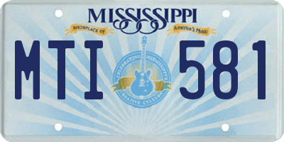 MS license plate MTI581