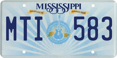 MS license plate MTI583