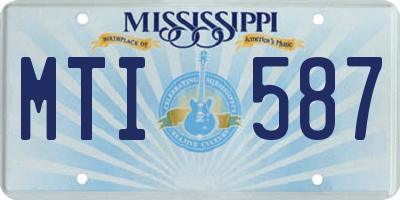 MS license plate MTI587