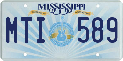 MS license plate MTI589