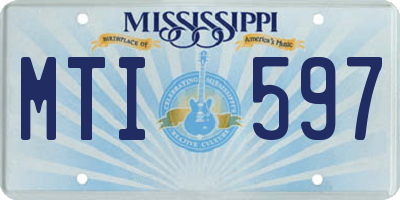 MS license plate MTI597