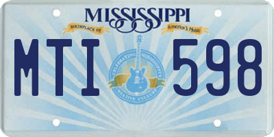 MS license plate MTI598