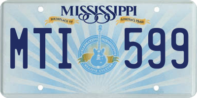 MS license plate MTI599