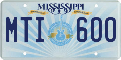 MS license plate MTI600