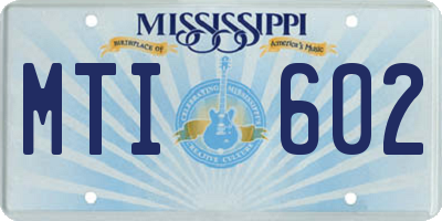 MS license plate MTI602
