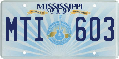 MS license plate MTI603