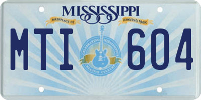 MS license plate MTI604