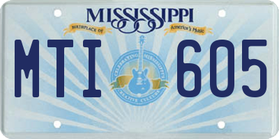 MS license plate MTI605