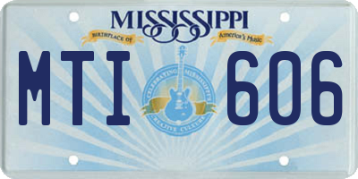 MS license plate MTI606