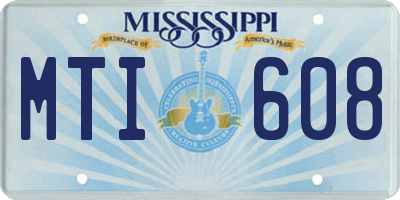MS license plate MTI608