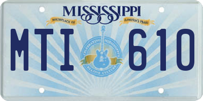 MS license plate MTI610