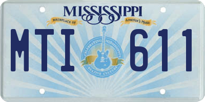 MS license plate MTI611