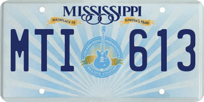 MS license plate MTI613
