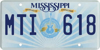 MS license plate MTI618