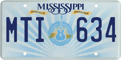 MS license plate MTI634