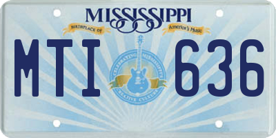 MS license plate MTI636
