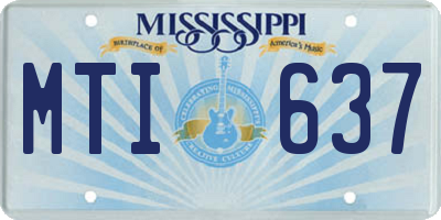MS license plate MTI637