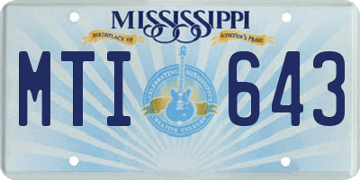MS license plate MTI643