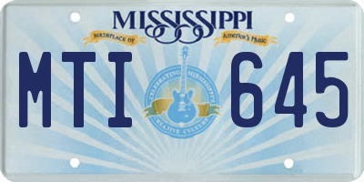 MS license plate MTI645