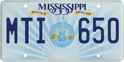 MS license plate MTI650