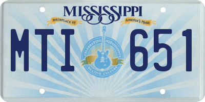 MS license plate MTI651