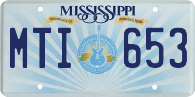 MS license plate MTI653