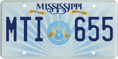 MS license plate MTI655