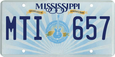 MS license plate MTI657