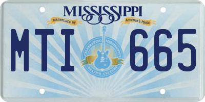 MS license plate MTI665