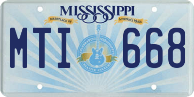 MS license plate MTI668