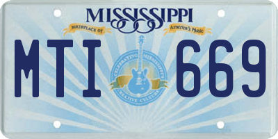 MS license plate MTI669