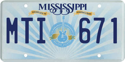 MS license plate MTI671