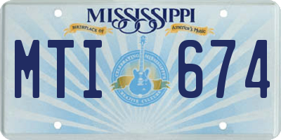 MS license plate MTI674