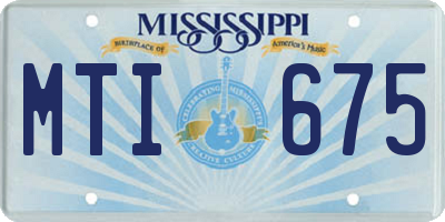 MS license plate MTI675