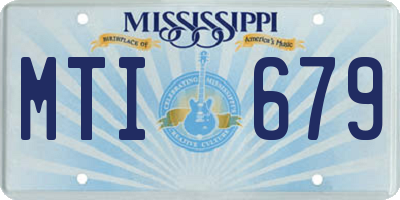 MS license plate MTI679