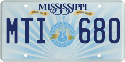 MS license plate MTI680
