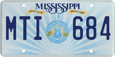 MS license plate MTI684