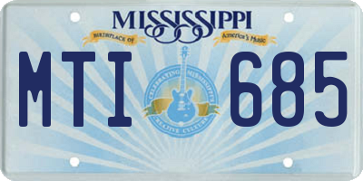 MS license plate MTI685