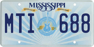 MS license plate MTI688