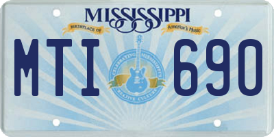 MS license plate MTI690