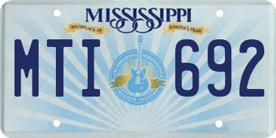 MS license plate MTI692