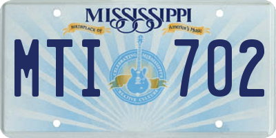 MS license plate MTI702