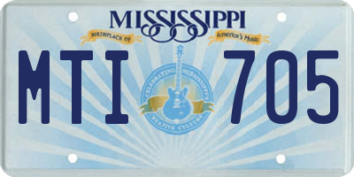MS license plate MTI705