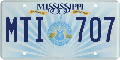 MS license plate MTI707