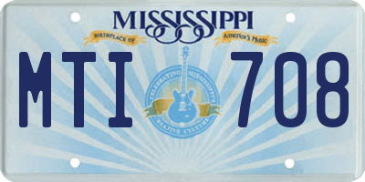 MS license plate MTI708
