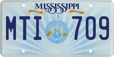 MS license plate MTI709