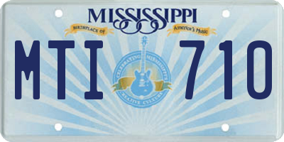 MS license plate MTI710