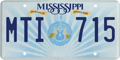 MS license plate MTI715