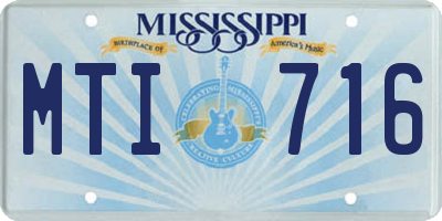 MS license plate MTI716