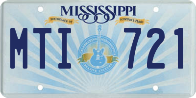 MS license plate MTI721